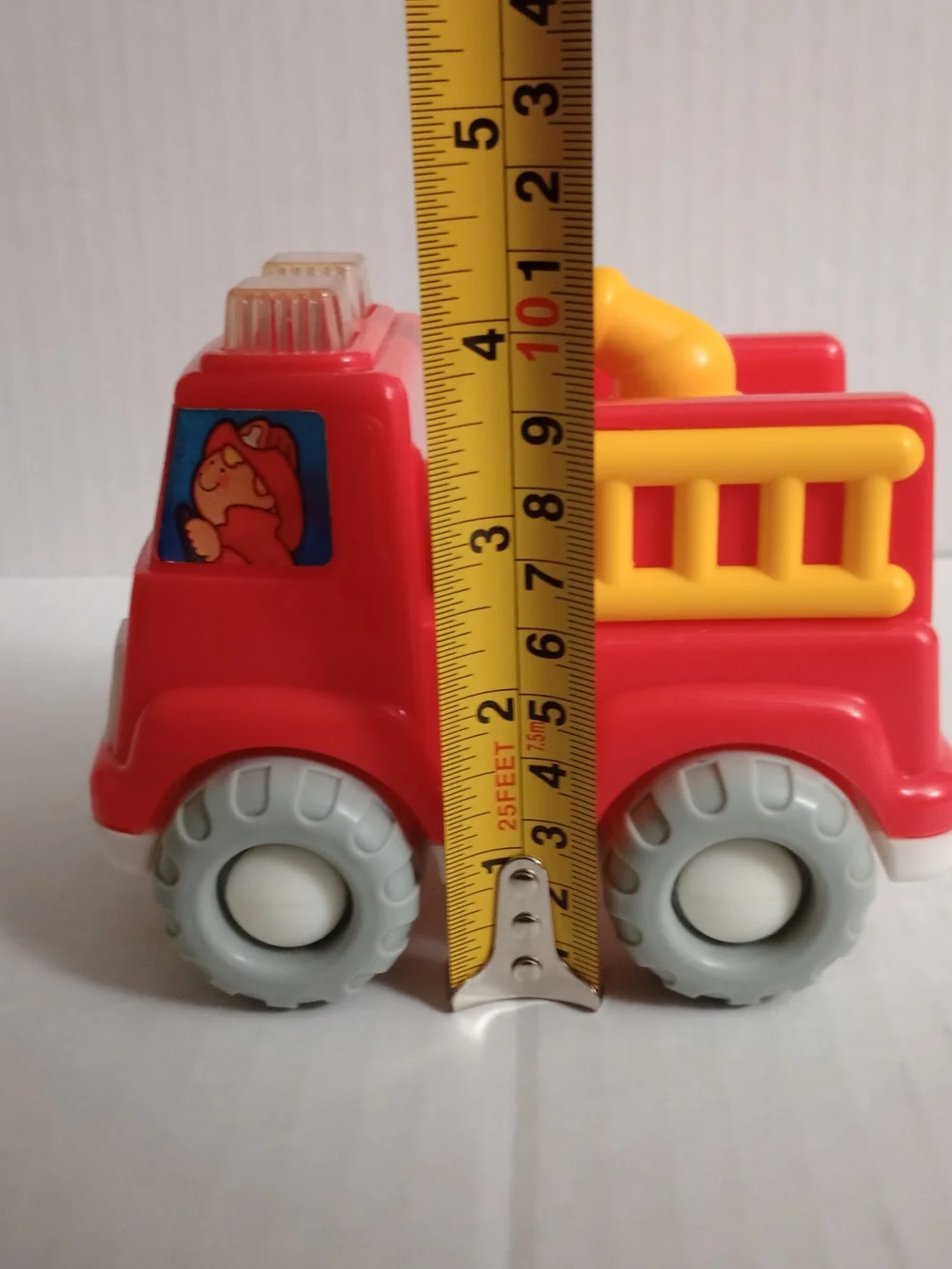 Shelcore Chunky Red Fire Engine Truck Preschool Push Toy Vintage 1992